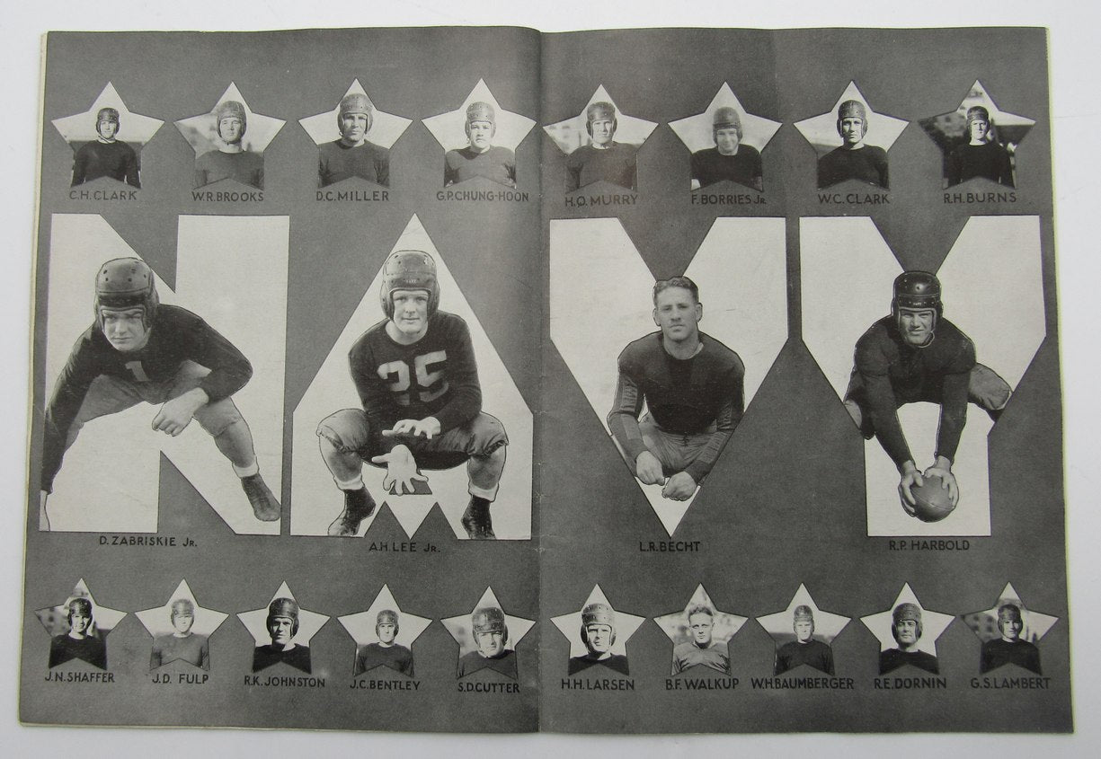 Rip Miller signed 1933 Navy/Notre Dame Football Game Program 7 Mules JSA 195614