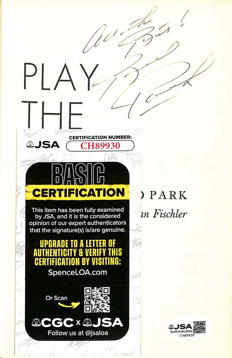 Brad Park HOF Boston Bruins Signed/Autographed "Play the Man" Book JSA 201281