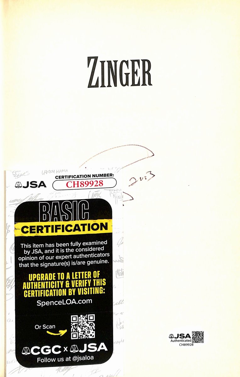 Paul Azinger PGA Champ Signed/Autographed "Zinger" Book JSA 201284