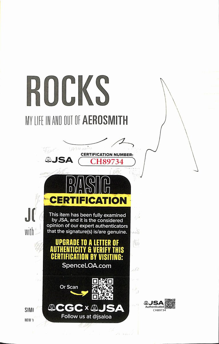 Joe Perry "Aerosmith" Signed/Autographed "Rocks" Book JSA 201834