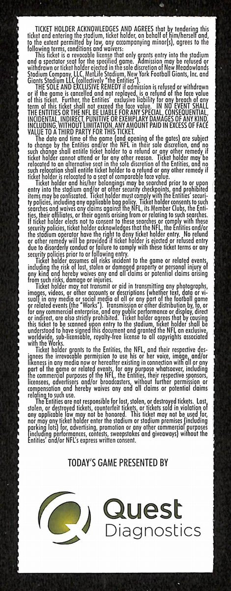 December 17, 2017 Full Ticket NY Giants vs. Eagles Foles 4 TD Passes 201876