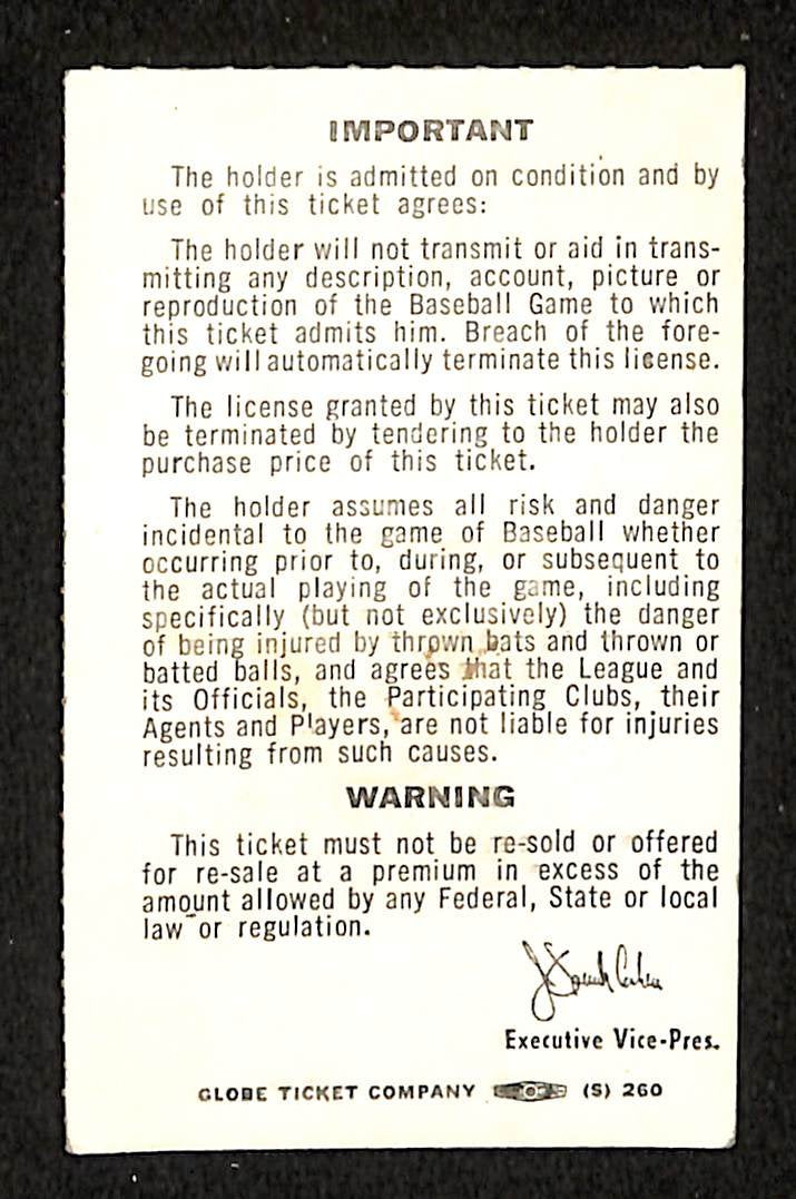 1969 ALCS Game 1 Ticket Stub A's vs Orioles Frank Robinson HR 201882