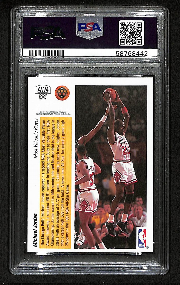 1991 UD Award Winner #AW4 Basketball Card MINT 9 Michael Jordan Bulls PSA 201260