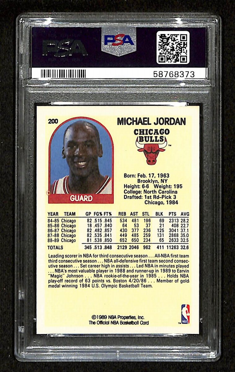 1989 Hoops #200 Basketball Card NM-MT 8 Michael Jordan HOF Bulls PSA 201265
