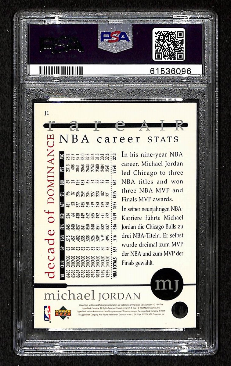 Michael Jordan 1994 Upper Deck Card #J1 Chicago Bulls PSA/DNA NM-MT 8 200977