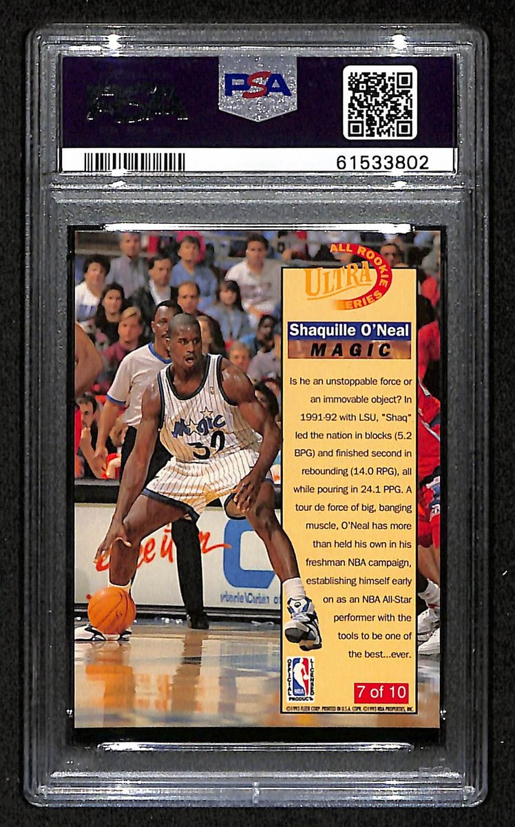 Shaquille O'Neal 1992 Ultra All-Rookies Card #7 Magic PSA/DNA MINT 9 202076