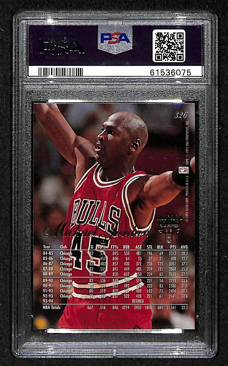 Michael Jordan 1994 FLAIR Card #326 Chicago Bulls PSA/DNA NM-MT 8 202080