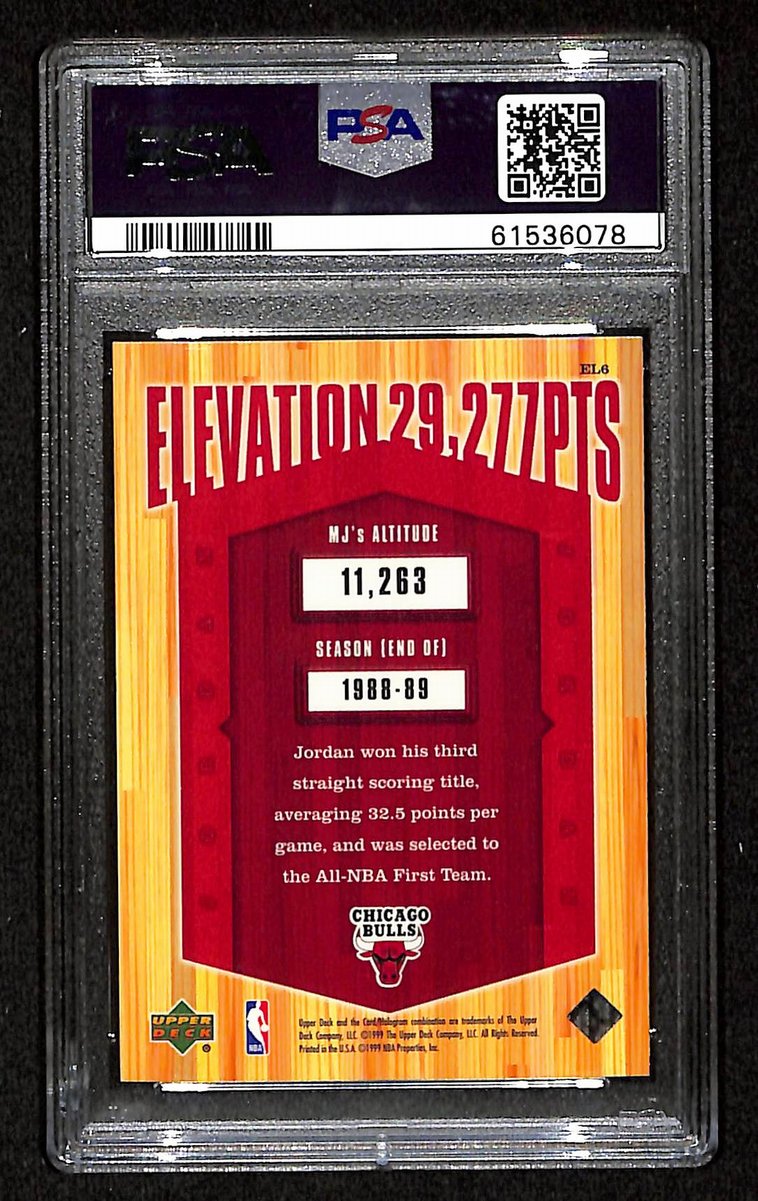 Michael Jordan 1999 Upper Deck Card #EL6 Chicago Bulls PSA/DNA MINT 9 202086