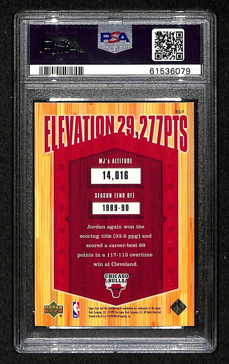 Michael Jordan 1999 Upper Deck Card #EL6 Chicago Bulls PSA/DNA MINT 9 202087