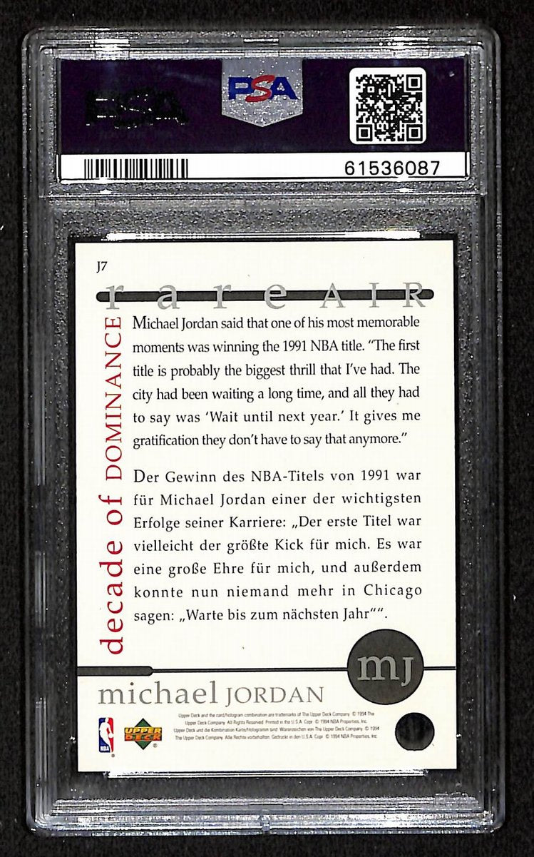 Michael Jordan 1994 Upper Deck Card #J7 Chicago Bulls PSA/DNA NM-MT 8 202090