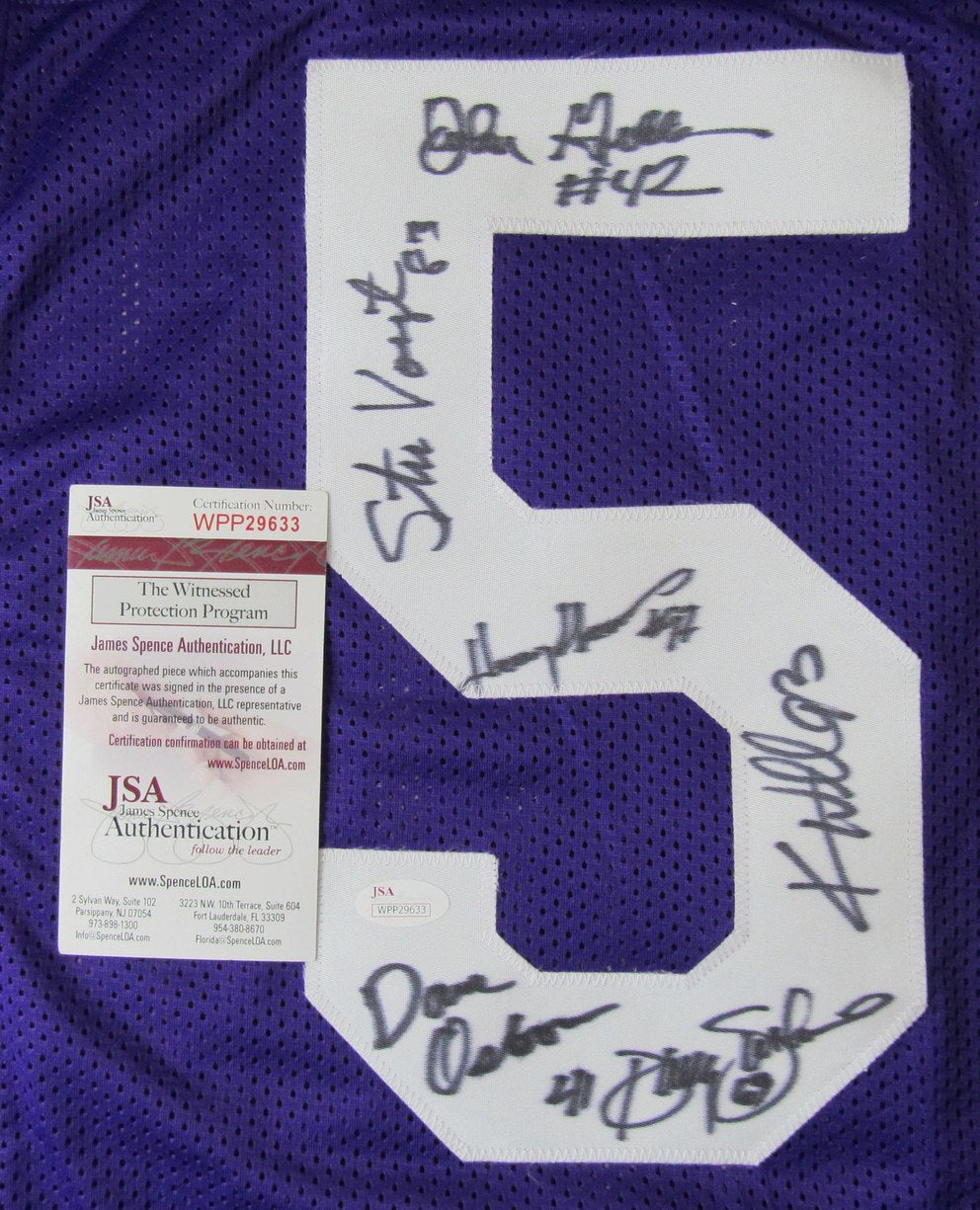 Vikings Greats Multi-Signed/Autographed by 6 Custom Jersey Osborn JSA 200960