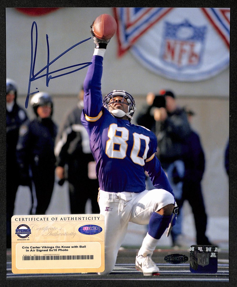 Cris Carter HOF Signed/Autographed 8x10 Photo Minnesota Vikings Steiner 201892