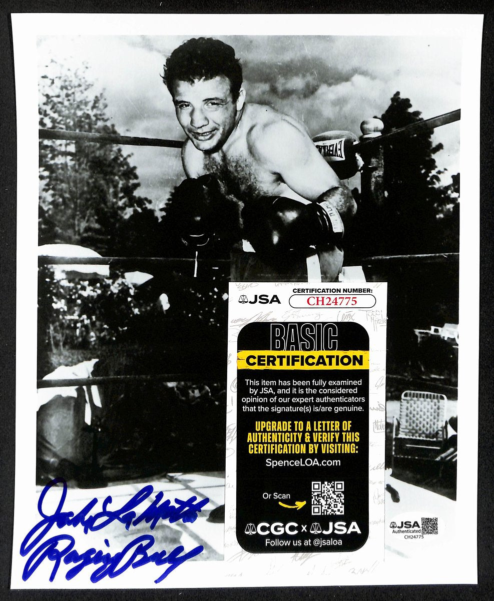 Jake LaMotta Signed/Inscribed 8x10 B/W Photo Boxing Champ JSA 201903