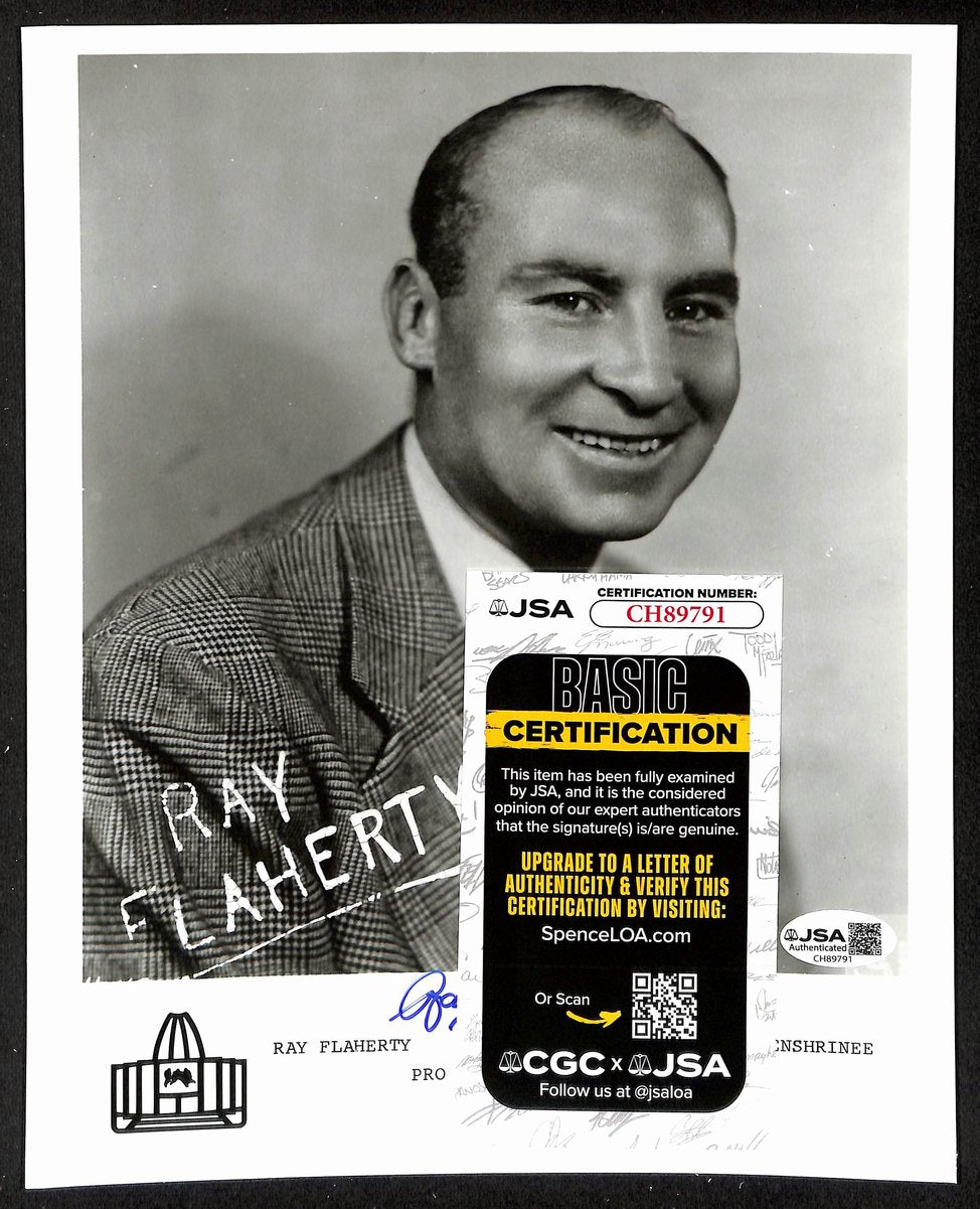 Ray Flaherty Official Pro Football Hall of Fame Auto/Signed 8x10 Photo JSA BA201940