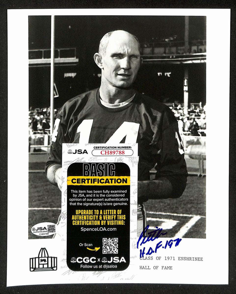 Y.A. Tittle Official Pro Football Hall of Fame Auto/Signed 8x10 Photo JSA BA201943
