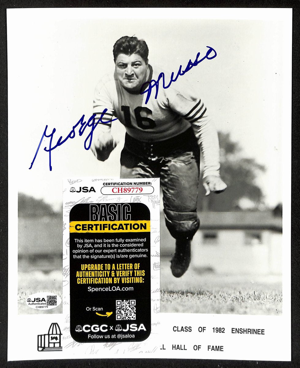 George Musso Official Pro Football Hall of Fame Auto/Signed 8x10 Photo JSA BA201952