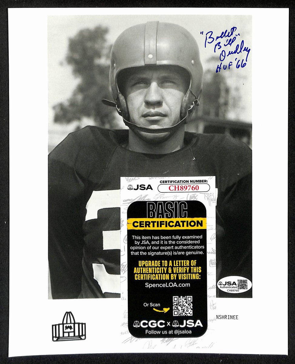 Bill Dudley Official Pro Football Hall of Fame Auto/Signed 8x10 Photo JSA BA201971
