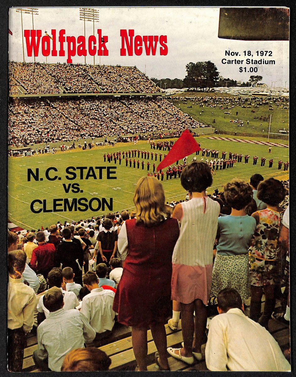 11/18/1972 NCAA Football Game Program N.C. State vs. Clemson 201638