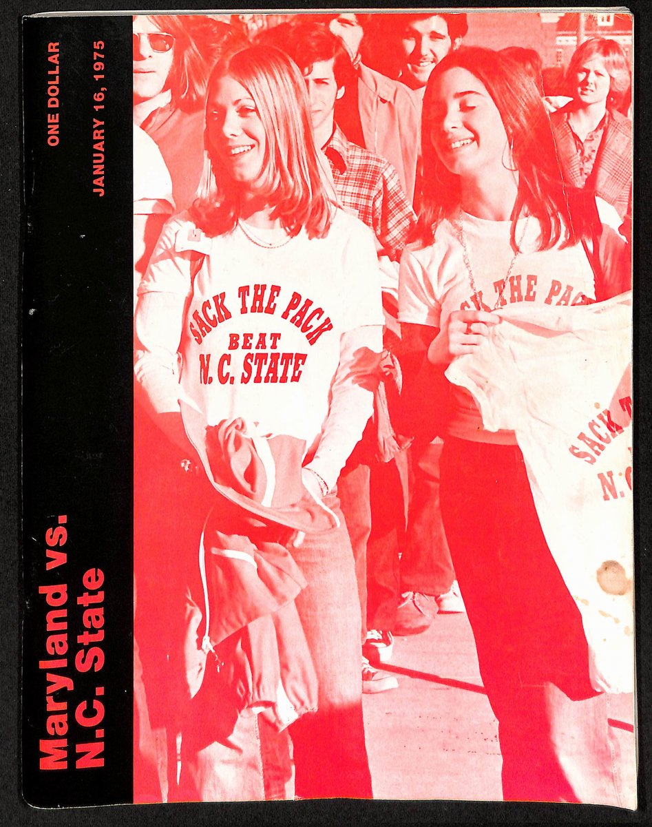1/16/1975 NCAA Basketball Game Program Maryland vs. N.C. State 201642