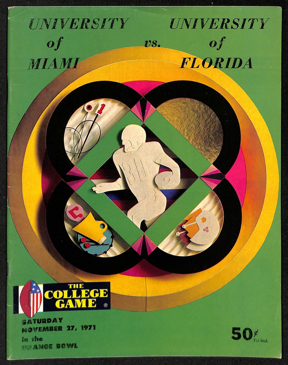 11/27/1971 NCAA Football Game Program Univ. of Miami vs. Univ. of Florida 201645