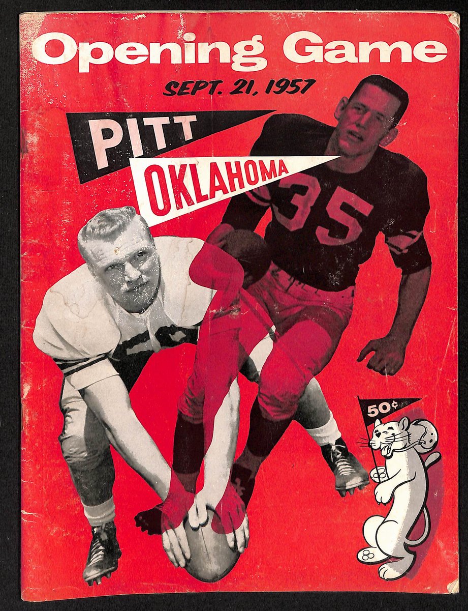 9/21/1957 NCAA Football Game Program Pitt vs. Oklahoma 201652