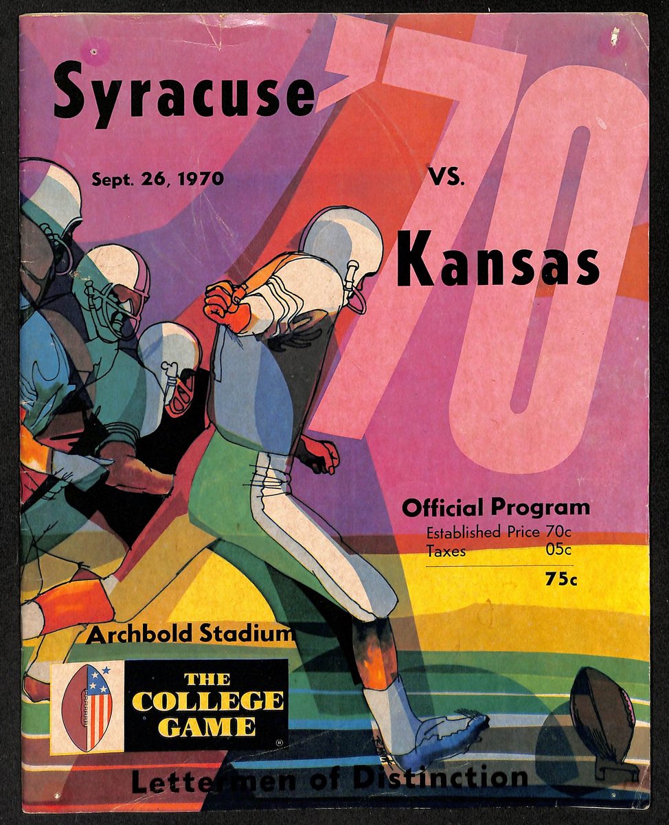 9/26/1970 NCAA Football Game Program Syracuse vs. Kansas 201657