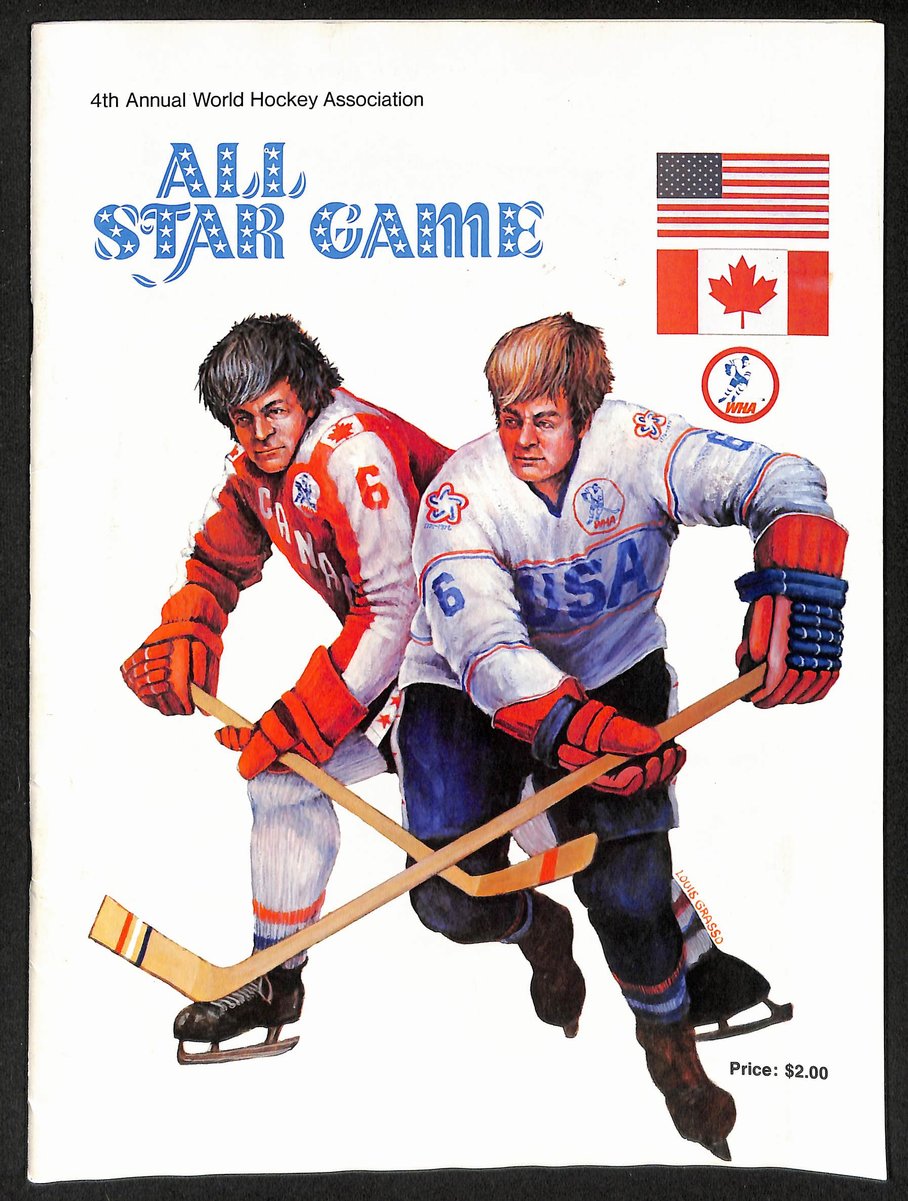 1975-76 WHA All-Star Program w/ Poster Inside 201659