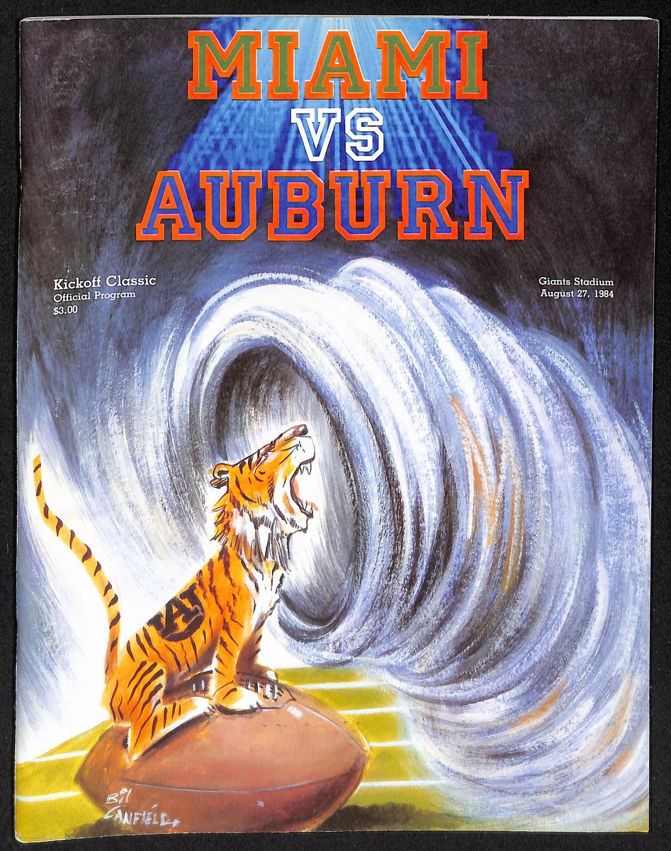8/27/1984 NCAA Football Game Program Miami vs. Auburn Bo Jackson 201670
