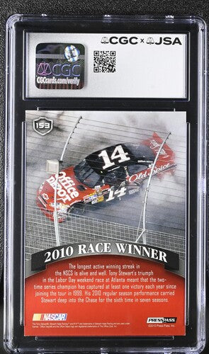 2011 Press Pass Tony Stewart CGC x JSA Auth Signed/Auto Racing Card BA202236