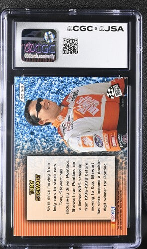 2002 Press Pass Tony Stewart CGC x JSA Auth Signed/Auto Racing Card BA202242