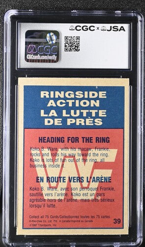 1987 Topps Koko B. Ware CGC x JSA Auth Signed/Auto WWE Wrestling Card BA202251