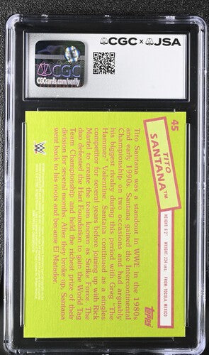 2015 Topps Tito Santana CGC x JSA Auth Signed/Auto WWE Wrestling Card BA202252
