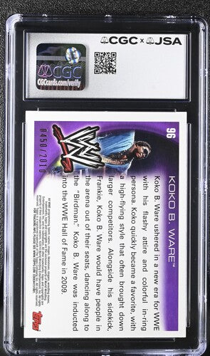 2010 Topps Koko B. Ware CGC x JSA Auth Signed/Auto WWE Wrestling Card BA202255