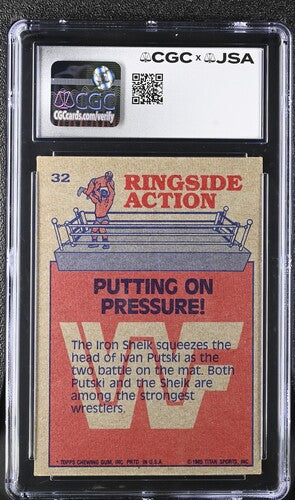 1985 Topps Ivan Putski CGC x JSA Auth Signed/Auto WWF Wrestling Card BA202259
