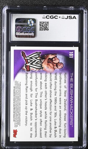 2010 Topps Bushwhacker Luke CGC x JSA Auth Signed/Auto Wrestling Card BA202267
