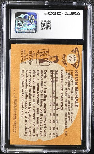 1981-82 Topps Kevin McHale CGC x JSA Auth Signed/Auto Basketball Card BA202304