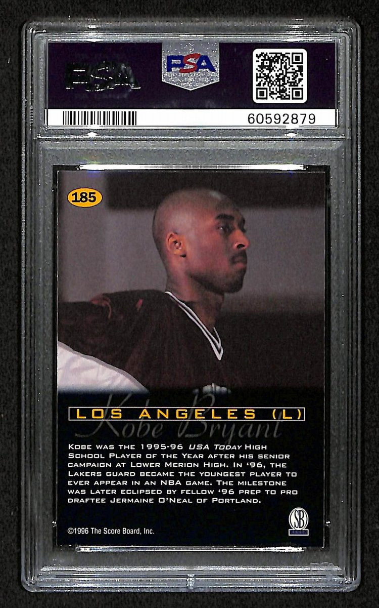 1996 Score Board All Sport PPF Kobe Bryant RC Card #185 Laker PSA 8 NM-MT 200996
