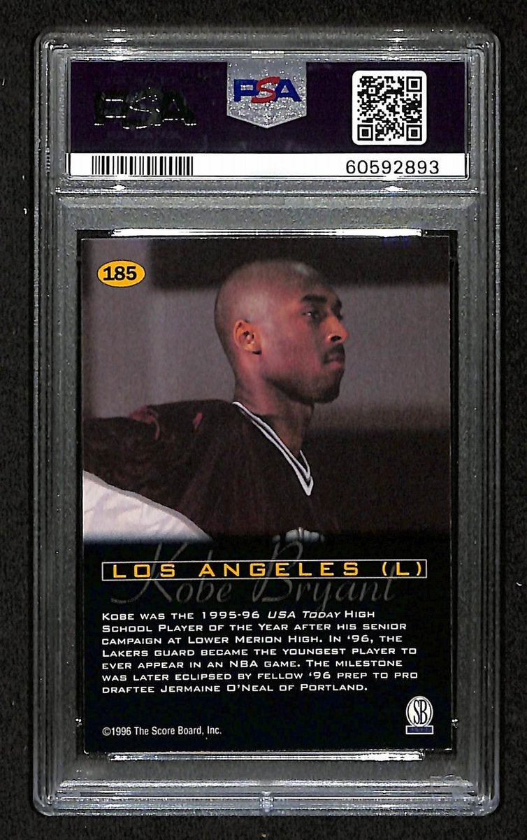 1996 Score Board All Sport PPF Kobe Bryant RC Card #185 Laker PSA 8 NM-MT 201001