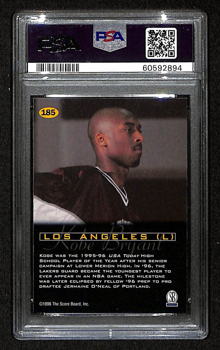 1996 Score Board All Sport PPF Kobe Bryant RC Card #185 Laker PSA 8 NM-MT 201002