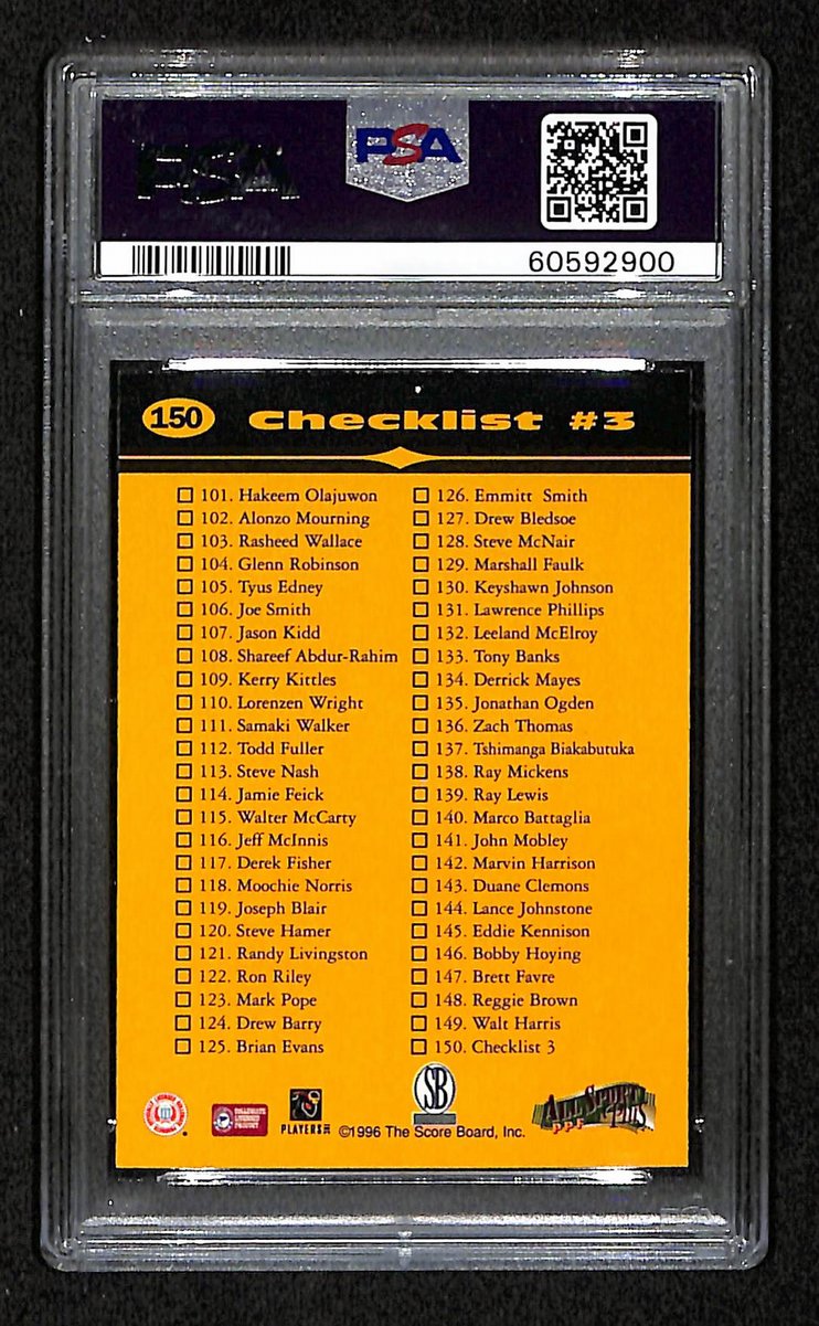 1996 Score Board All Sport PPF Kobe Bryant RC Card #150 Lakers PSA 9 MINT 201012