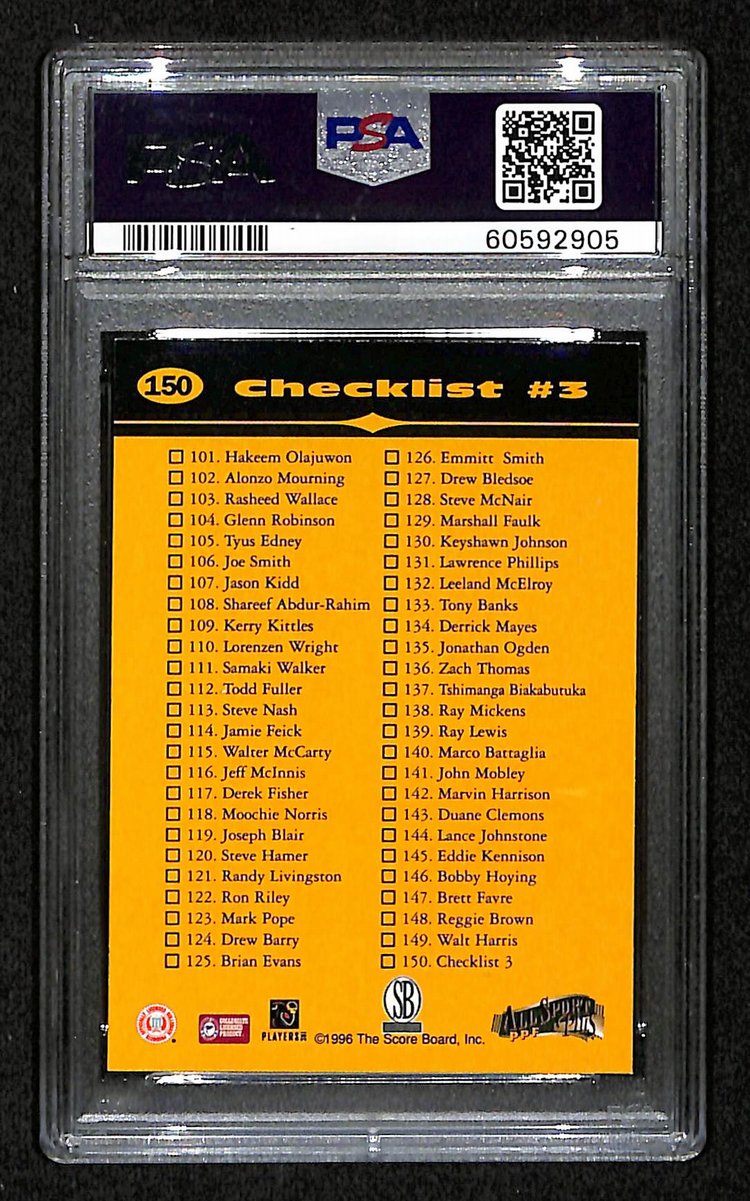 1996 Score Board All Sport PPF Kobe Bryant RC Card #150 Lakers PSA 9 MINT 201015