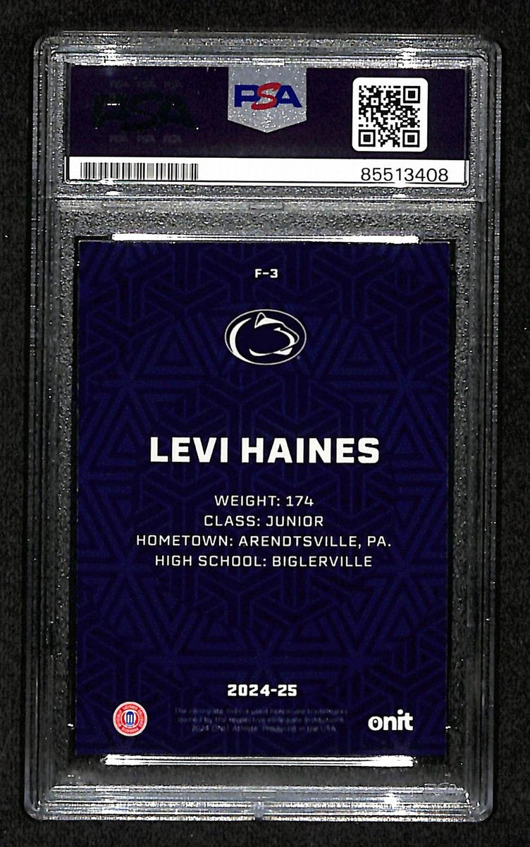 2024-25 Onit Levi Haines PSA/DNA Auth Signed/Auto PSU Wrestling Card BA203195