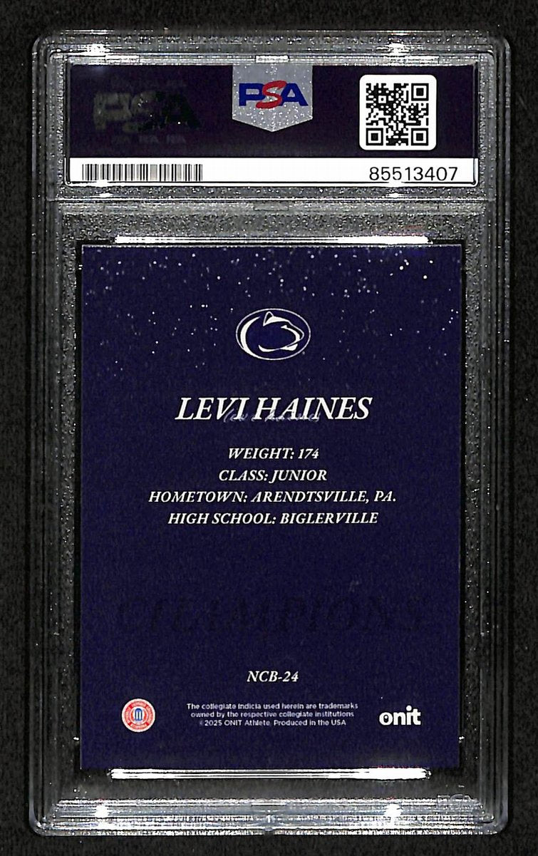2024-25 Onit Levi Haines PSA/DNA Auth Signed/Auto PSU Wrestling Card BA203198