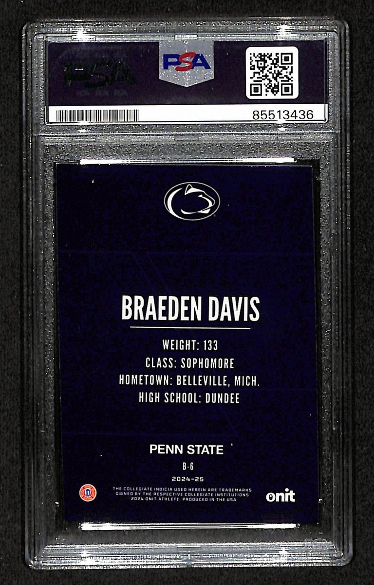 2024-25 Onit Braeden Davis PSA/DNA Auth Signed/Auto PSU Wrestling Card BA203214