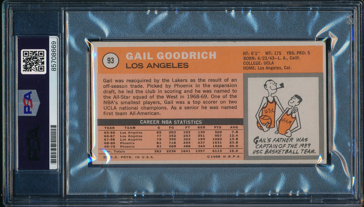 1970-71 TOPPS Gail Goodrich HOF Card #93 Signed/Inscribed PSA/DNA 203484