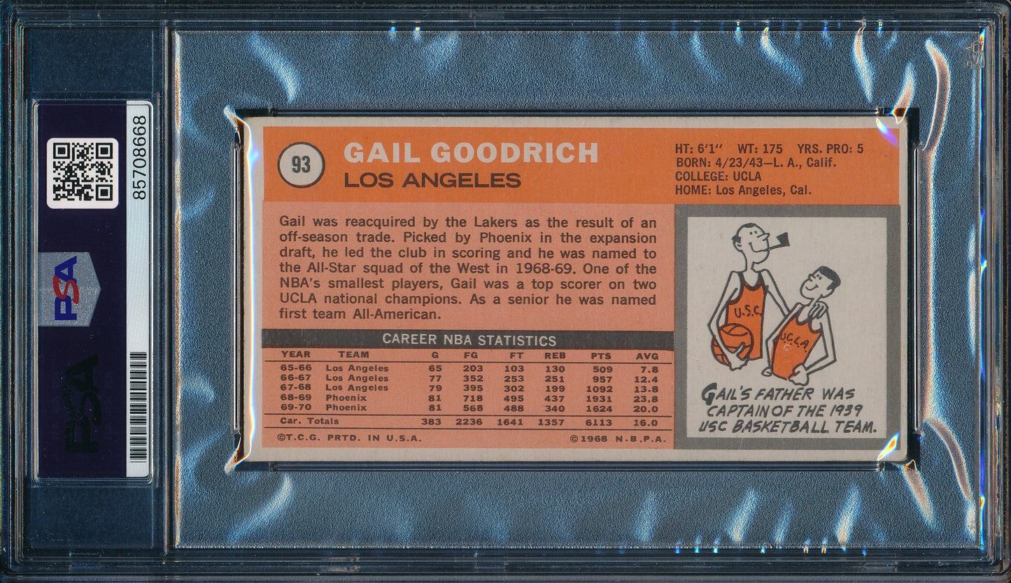 1970-71 TOPPS Gail Goodrich HOF Card #93 Signed/Inscribed PSA/DNA 203485