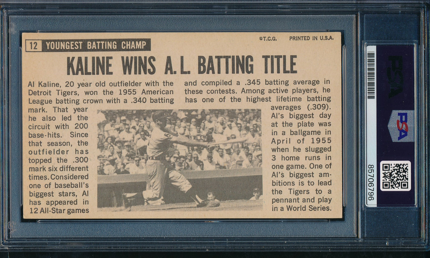 1964 TOPPS Giants Al Kaline HOF Card #12 Signed/Auto Tigers PSA/DNA 203265