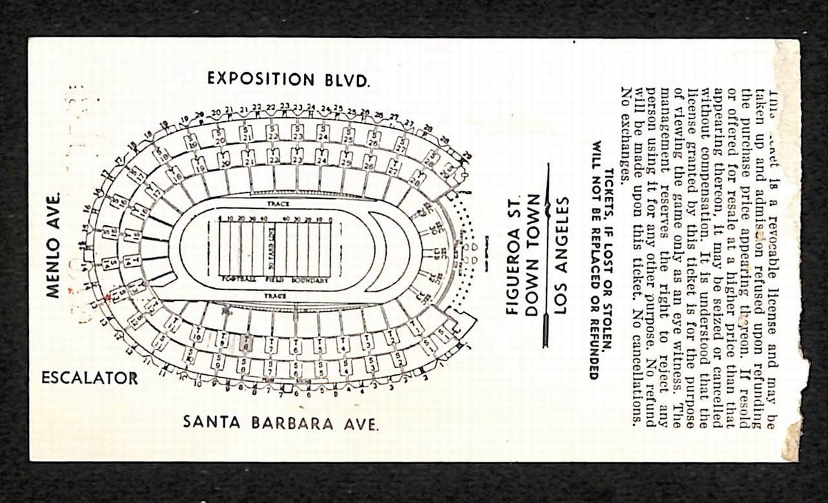 12/1/1956 College Football Game Ticket Stub Notre Dame vs. USC Hornung 203810