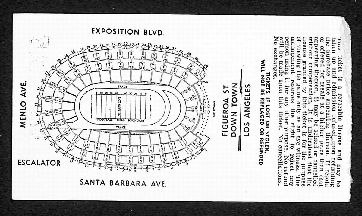 12/1/1956 College Football Game Ticket Stub Notre Dame vs. USC Hornung 203811