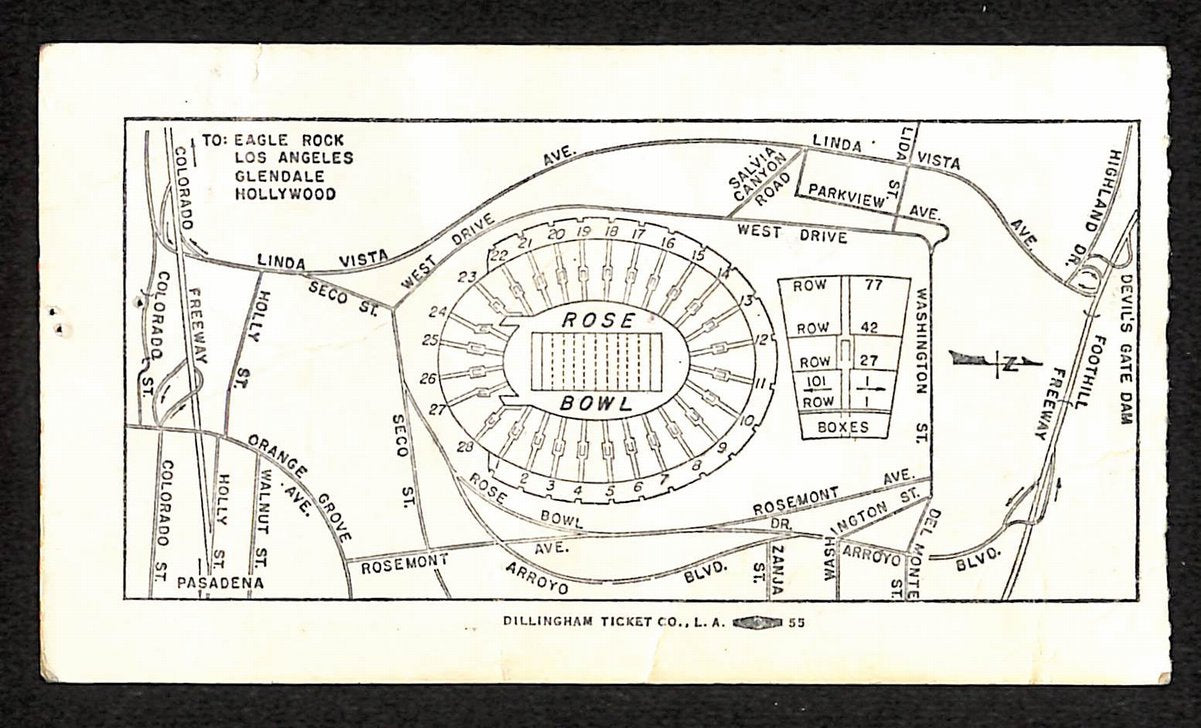 01/01/1974 College Football Game Ticket Stub Rose Bowl Ohio State vs. Baylor